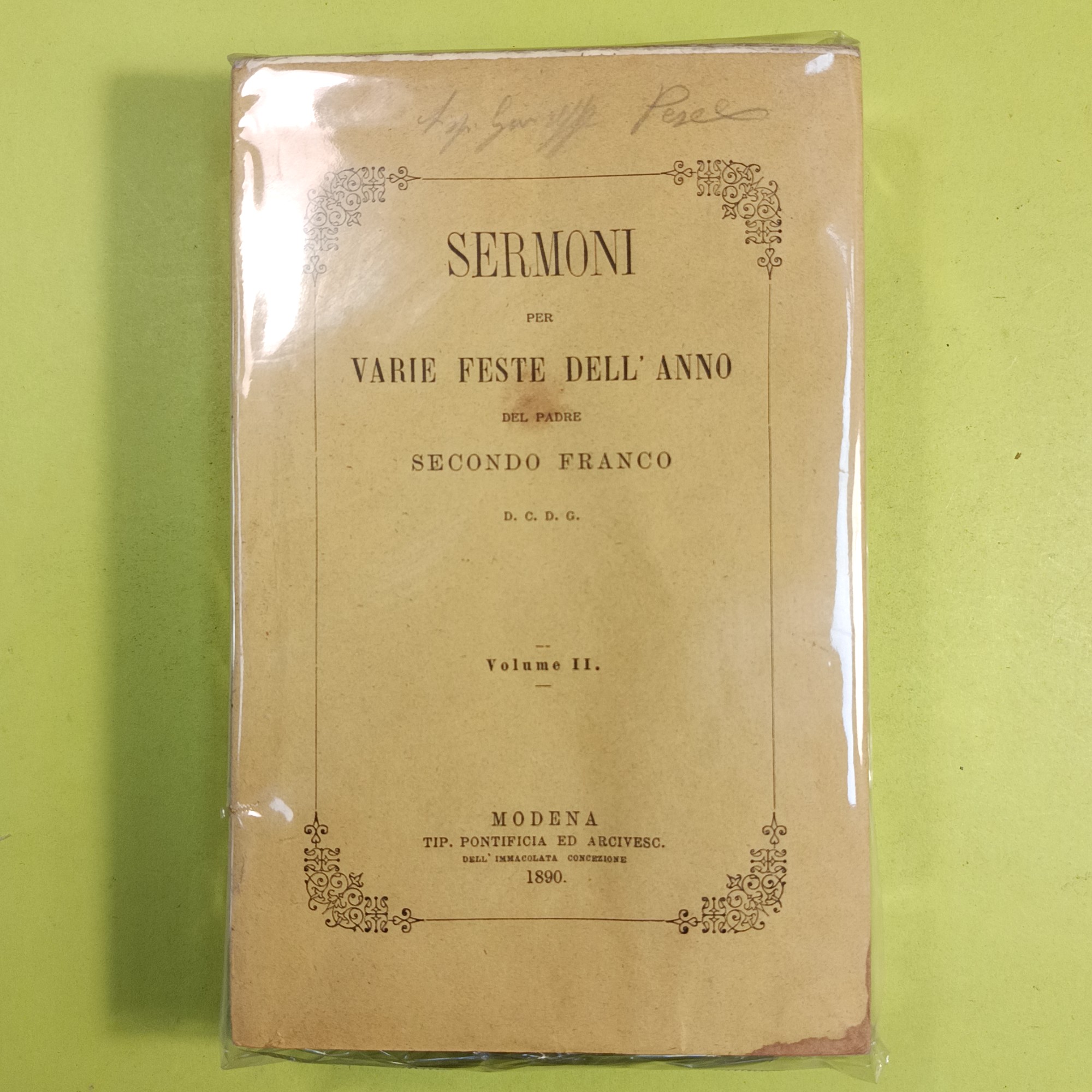 SERMONI PER VARIE FESTE DELL'ANNO VOL II