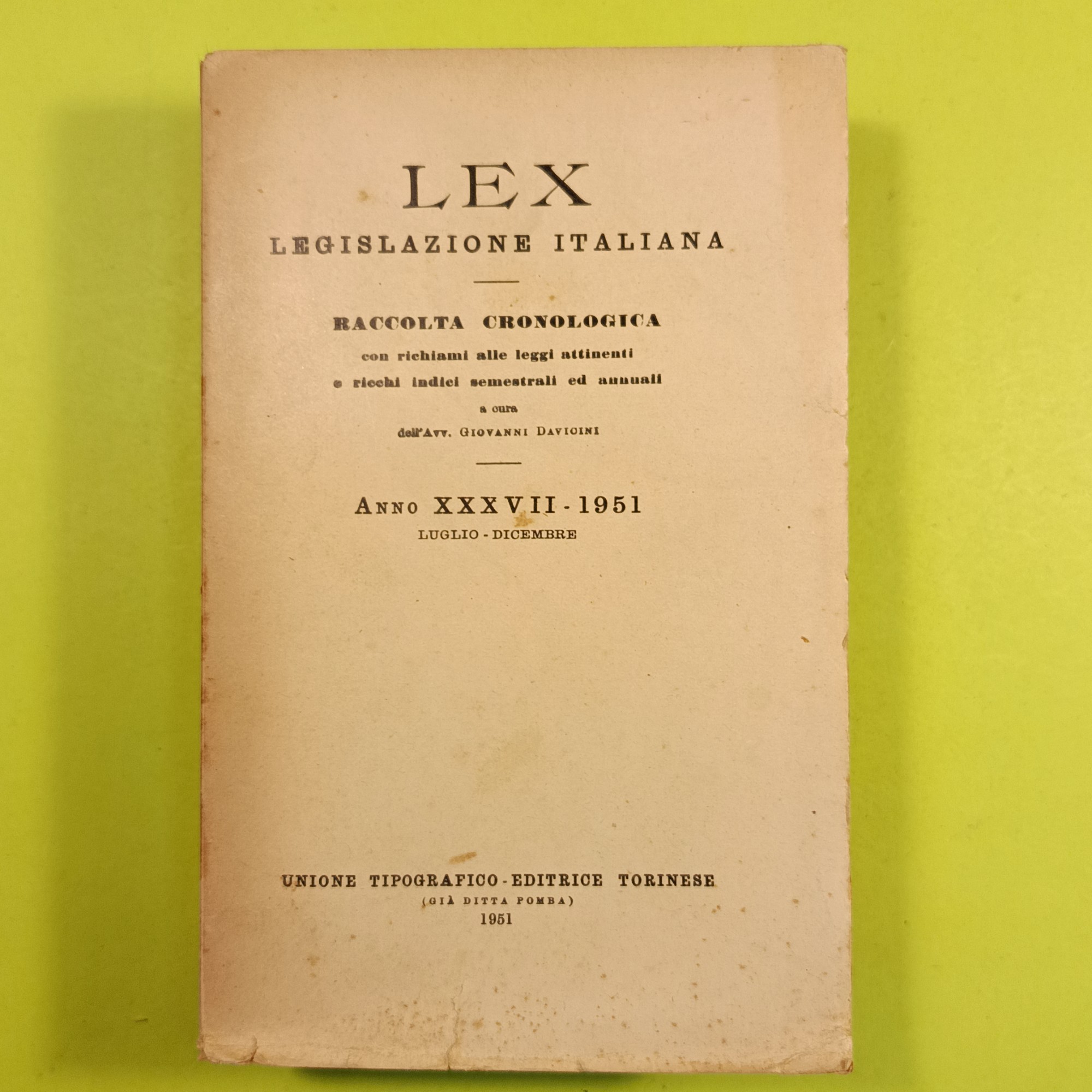 LEX LUGLIO DICEMBRE 1951