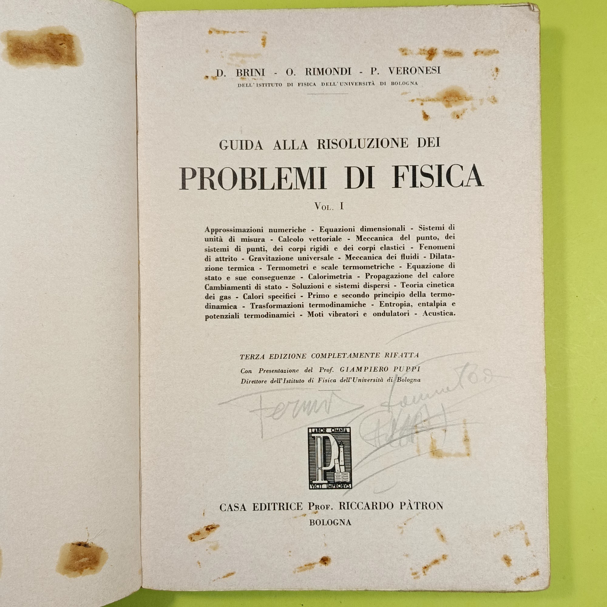 PROBLEMI DI FISICA VOL I