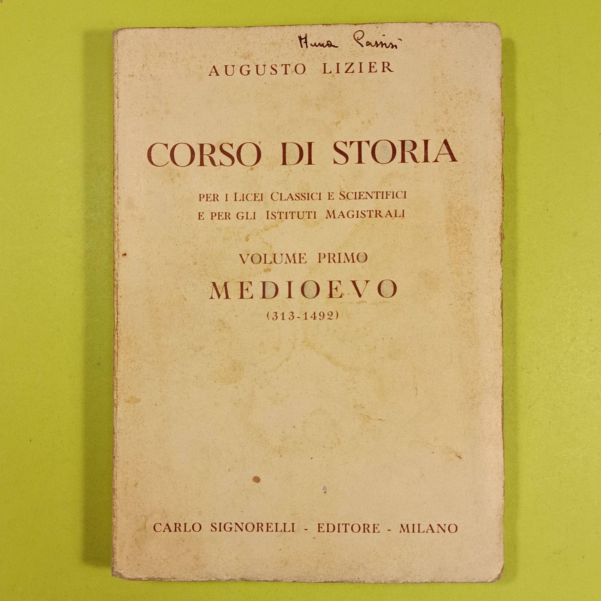 CORSO DI STORIA VOL I