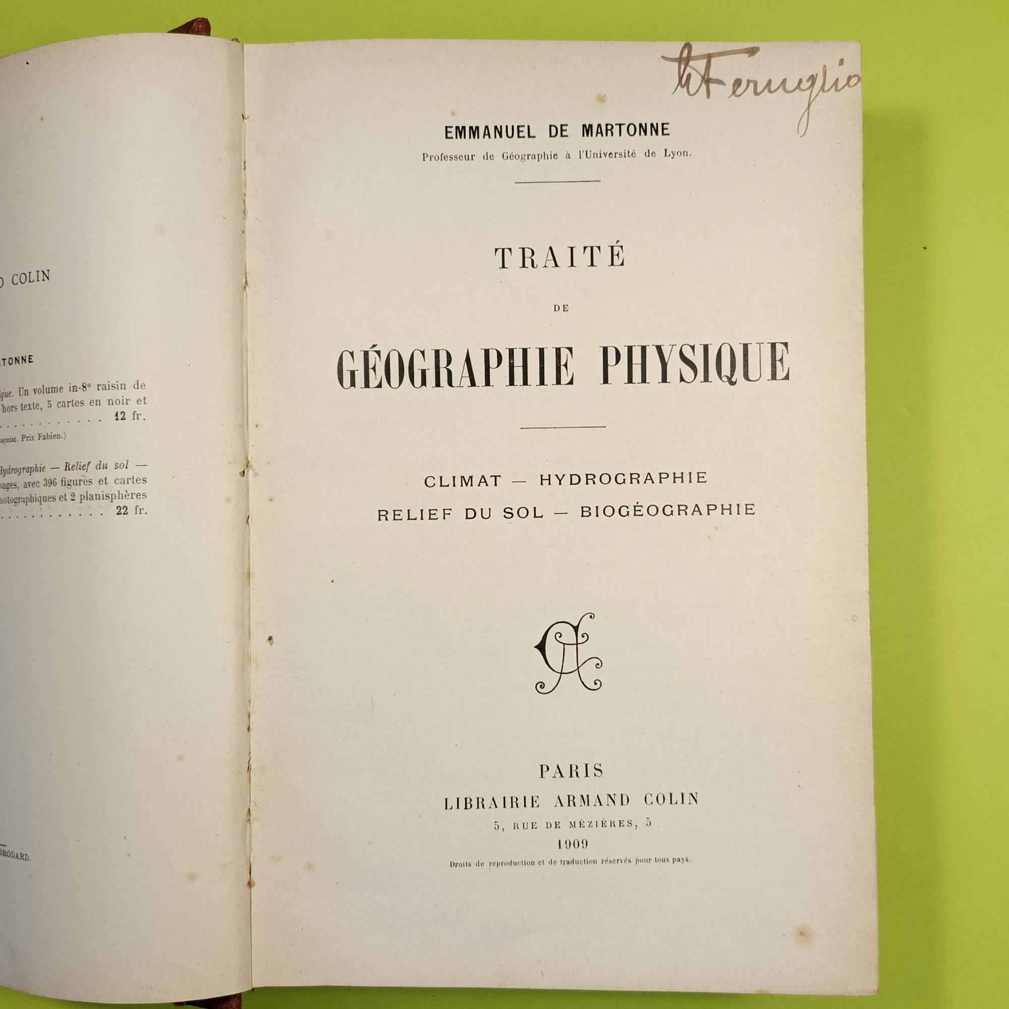 TRAITE DE GEOGRAPHIE PHYSIQUE