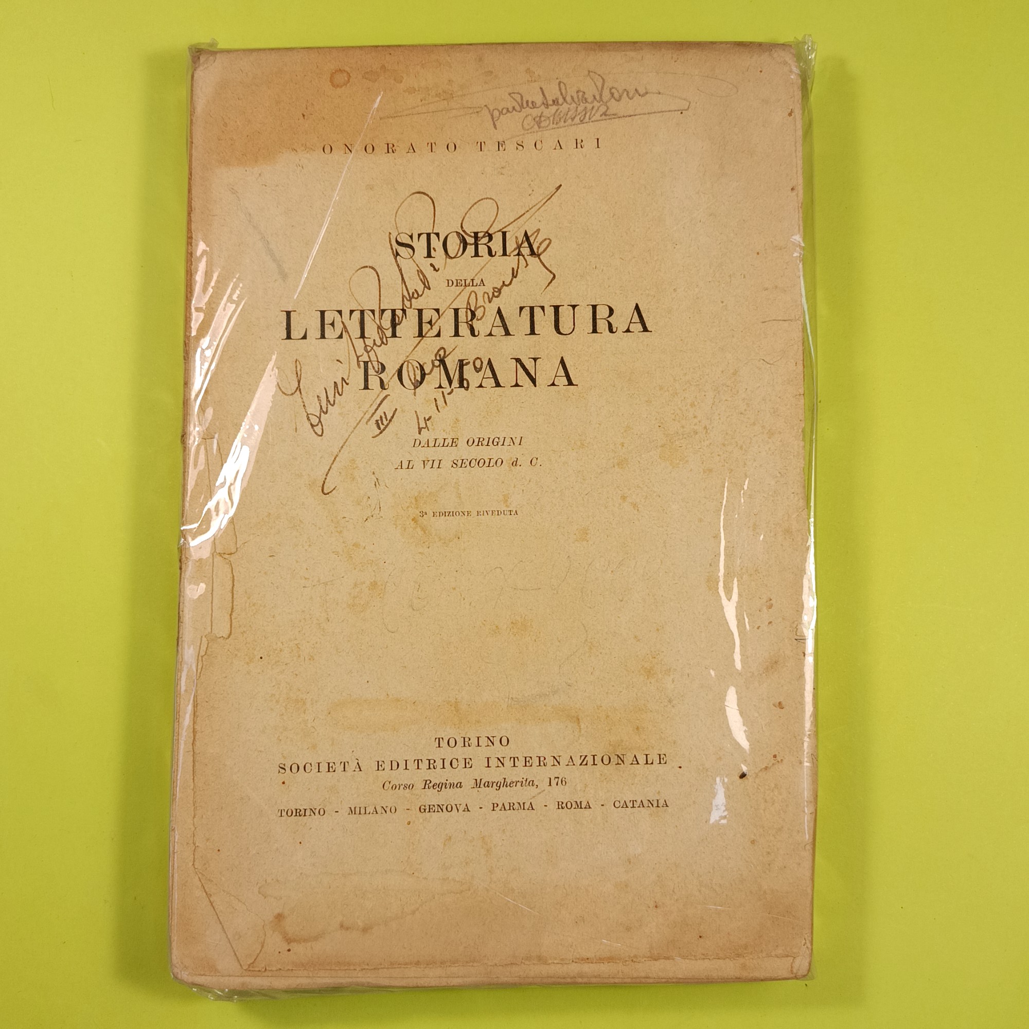 STORIA DELLA LETTERATURA ROMANA