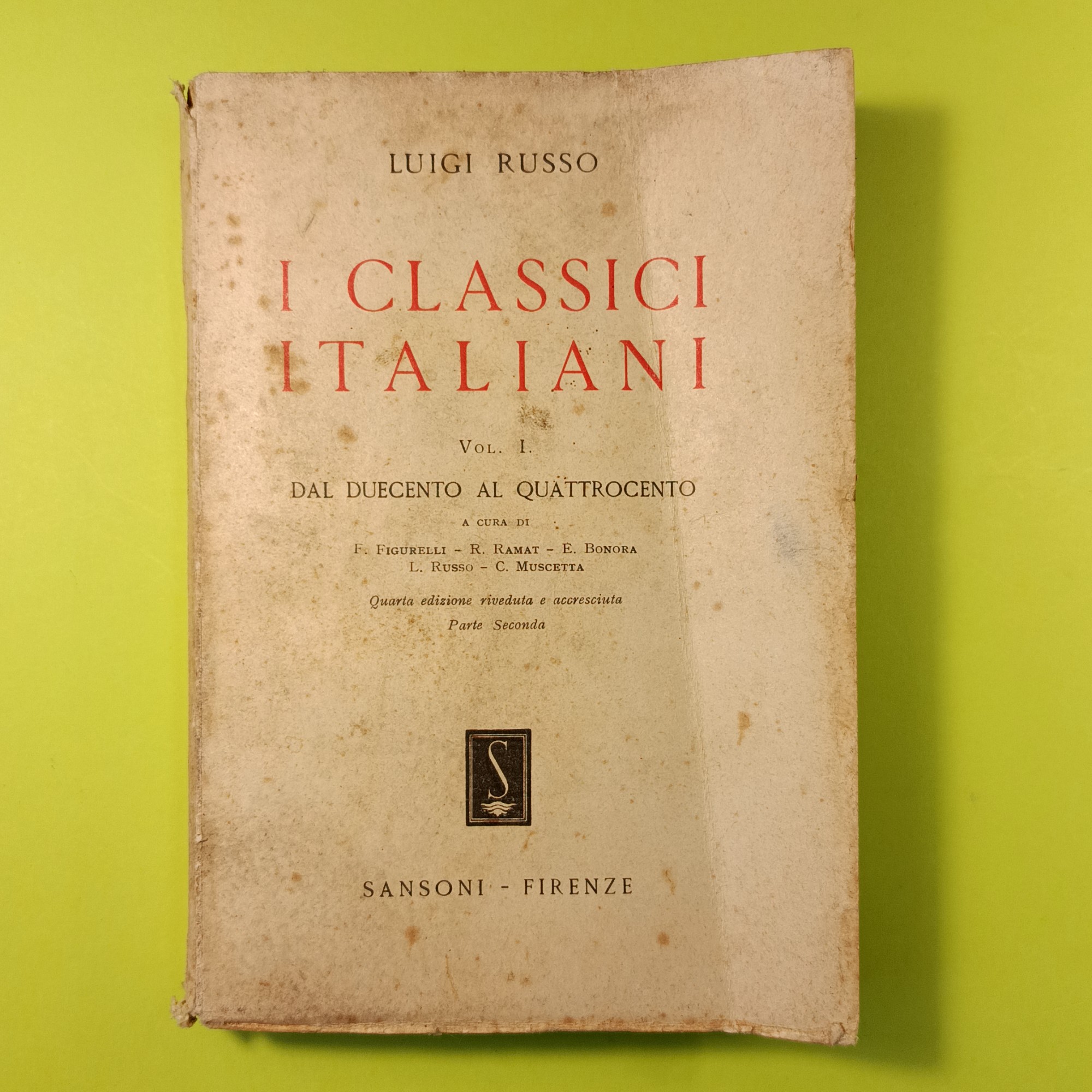 I CLASSICI ITALIANI VOL I PARTE II