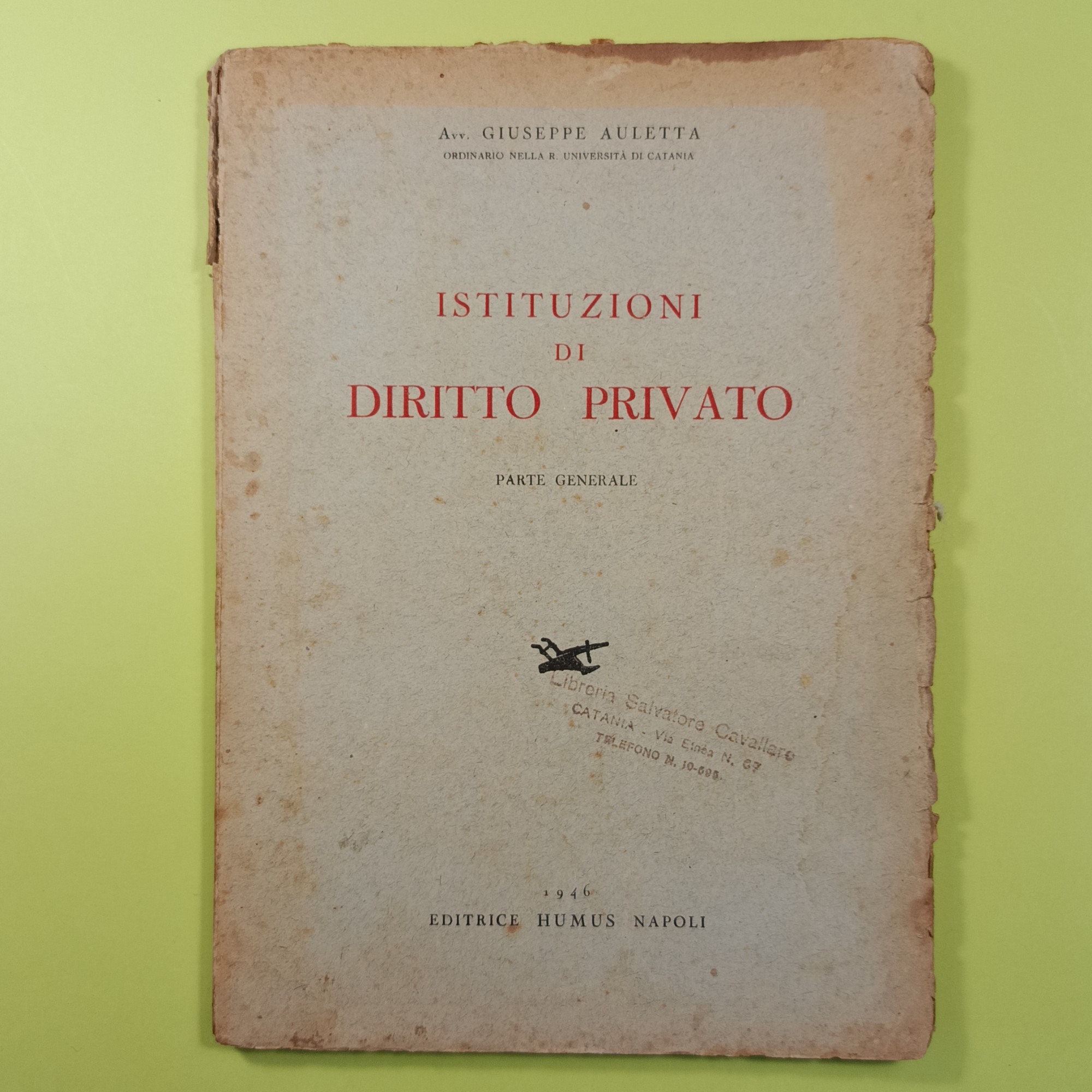 ISTITUZIONI DI DIRITTO PRIVATO