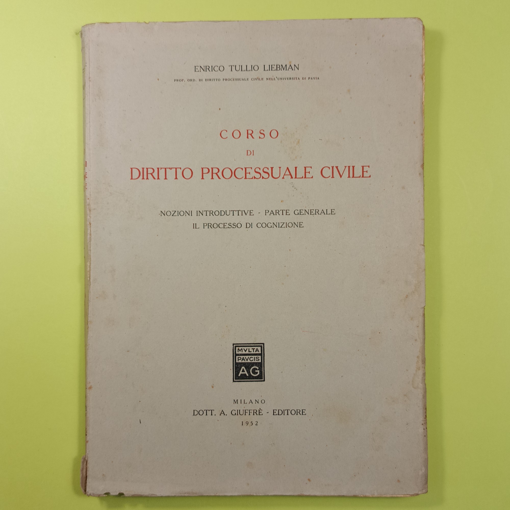 CORSO DI DIRITTO PROCESSUALE CIVILE