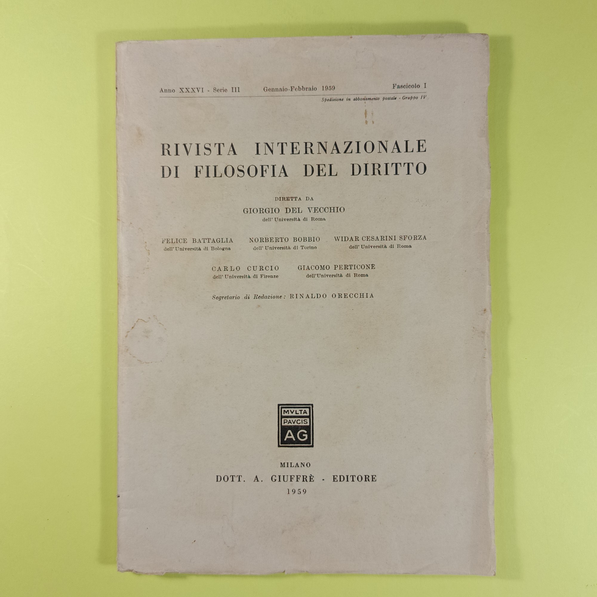 RIVISTA INTERNAZIONALE DI FILOSOFIA DEL DIRITTO