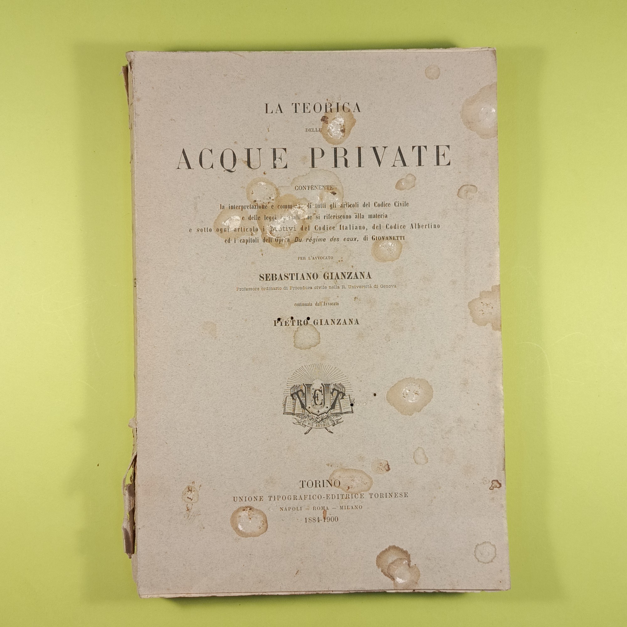 LA TEORICA DELLE ACQUE PRIVATE PARTE I E II