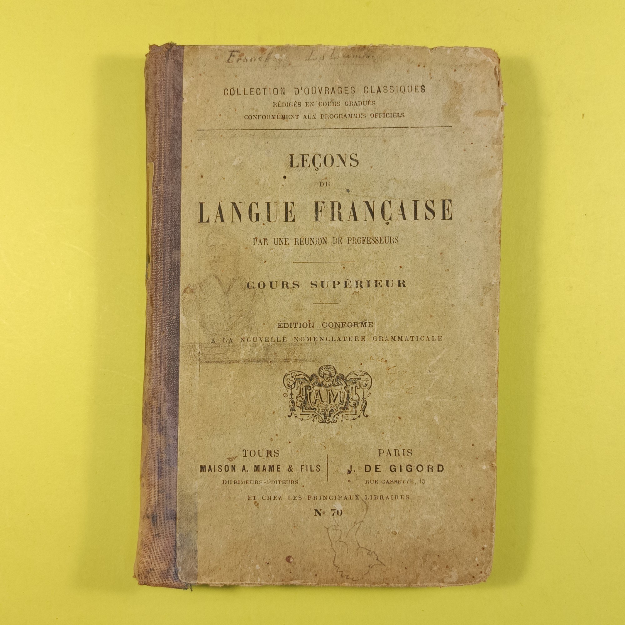 LECONS DE LANGUE FRANCAISE