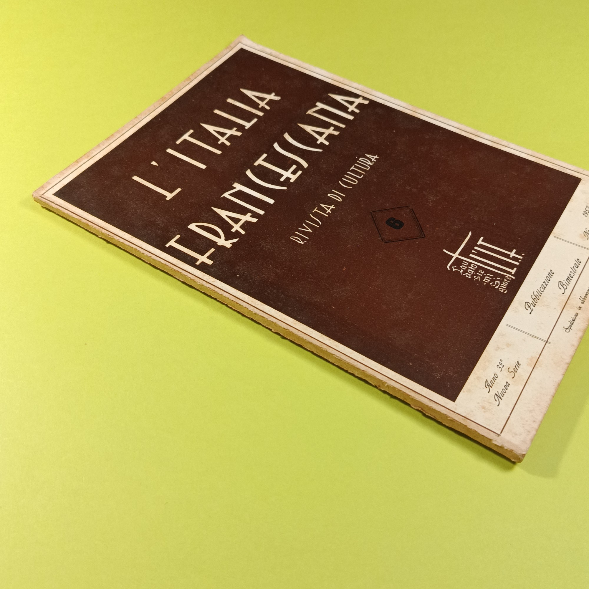 LITALIA FRANCESCANA NOVEMBRE DICEMBRE 1957 N 6 - immagine 2