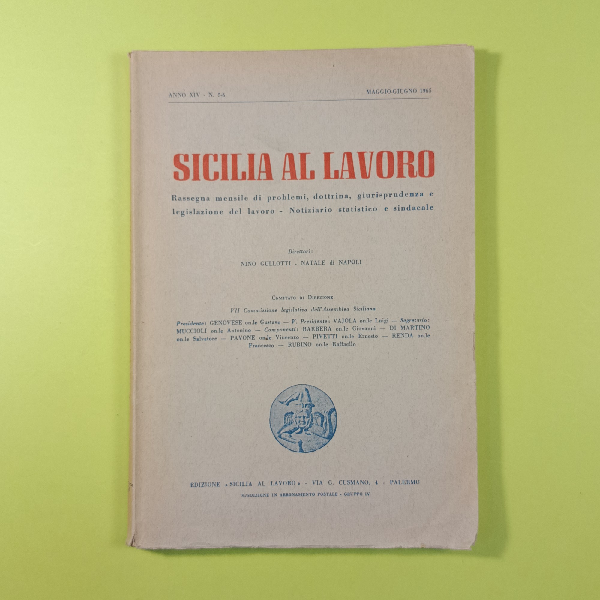 SICILIA AL LAVORO MAGGIO GIUGNO 1965 N. 5-6