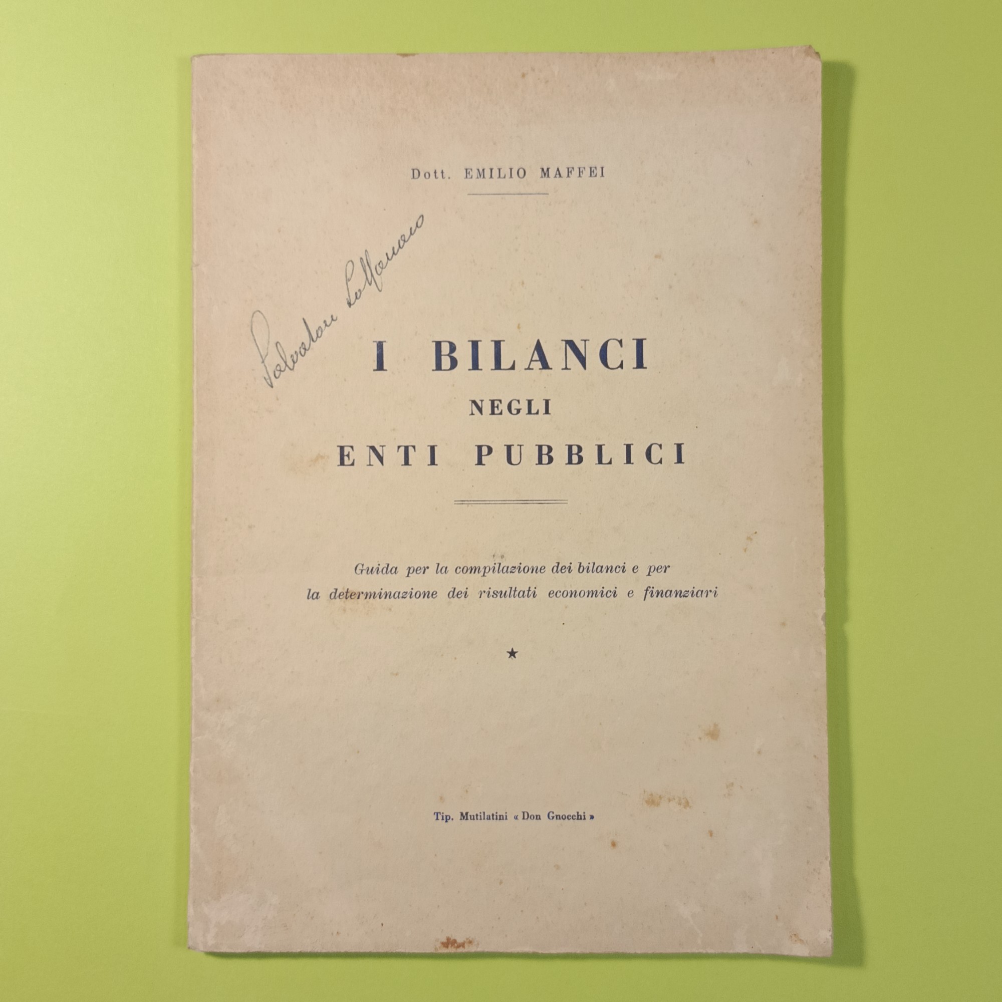 I BILANCI NEGLI PUBBLICI