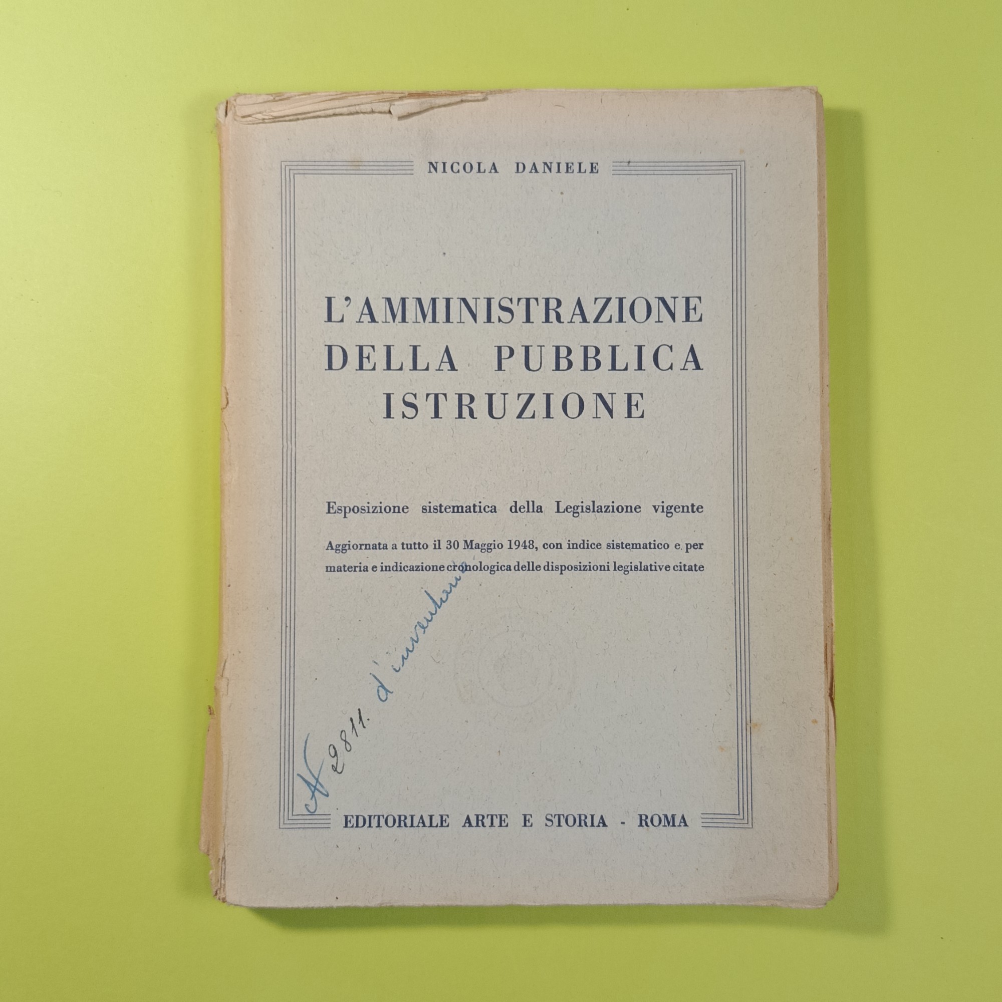 L'AMMINISTRAZIONE DELLA PUBBLICA ISTRUZIONE