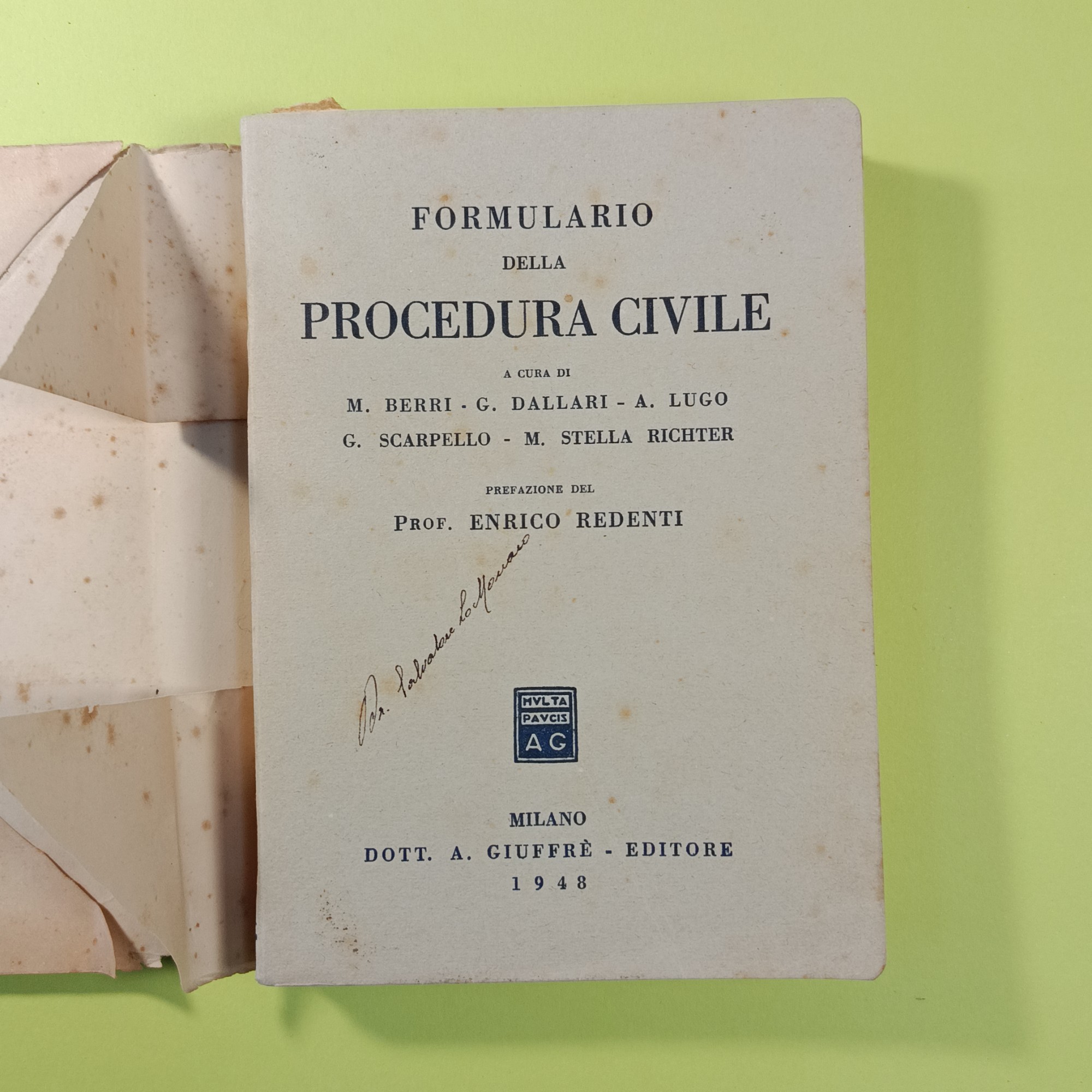 FORMULARIO DELLA PROCEDURA CIVILE