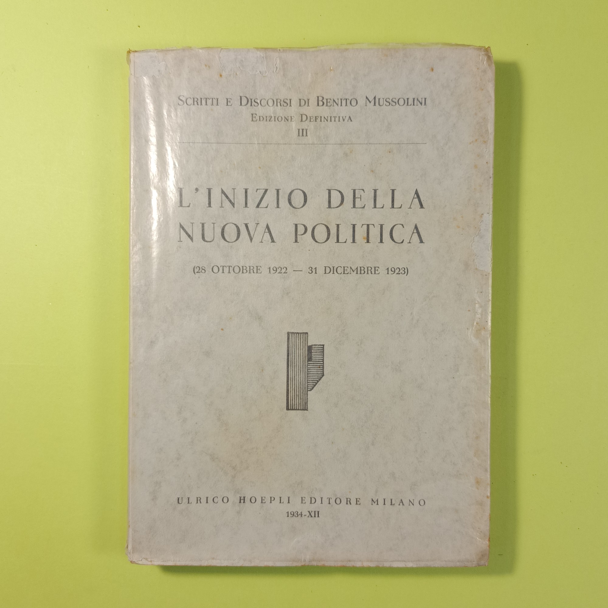 L'INIZIO DELLA NUOVA POLITICA
