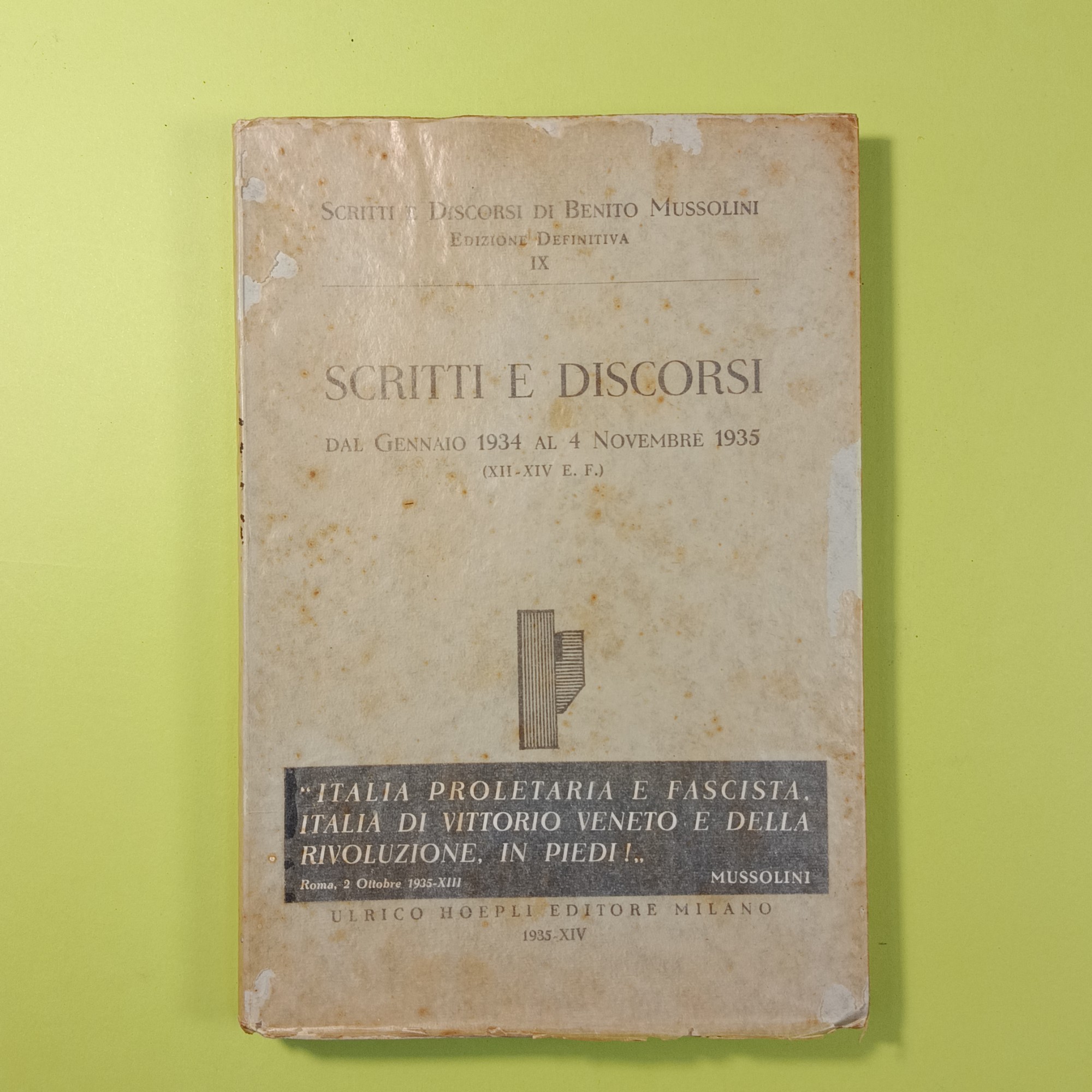 SCRITTI E DISCORSI DAL 1934 AL 1935