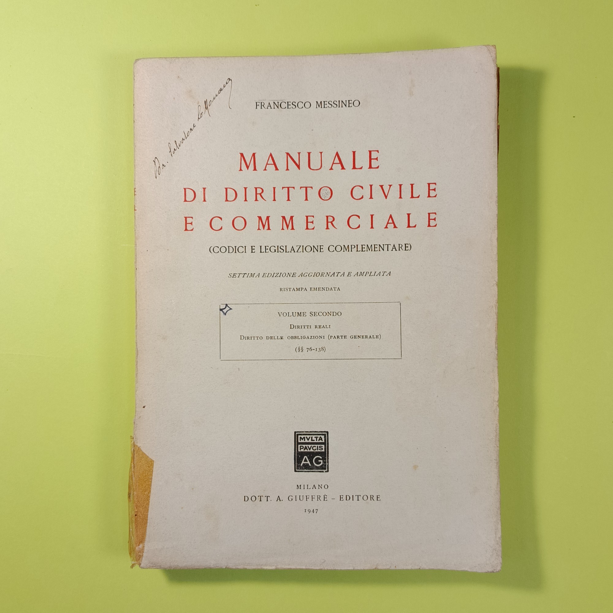 MANUALE DI DIRITTO CIVILE E COMMERCIALE