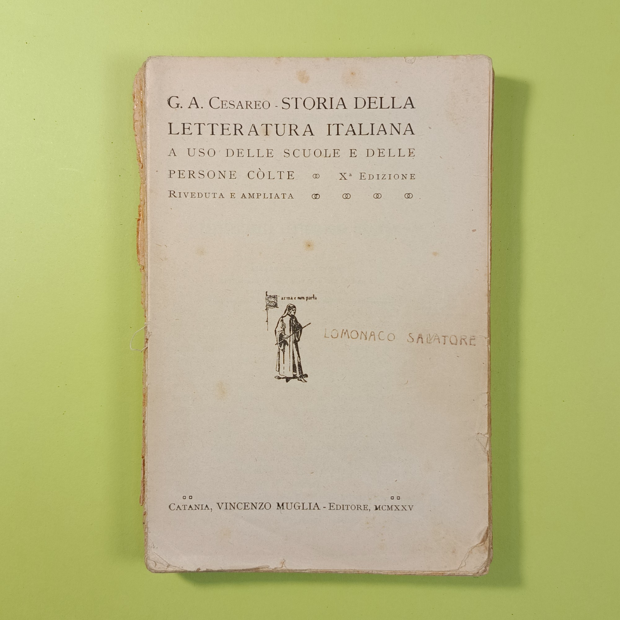 STORIA DELLA LETTERATURA ITALIANA