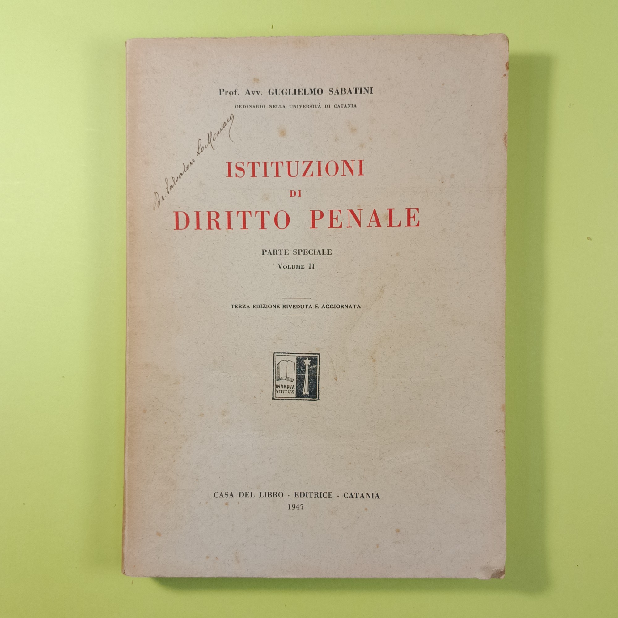 ISTITUZIONI DI DIRITTO PENALE VOL II