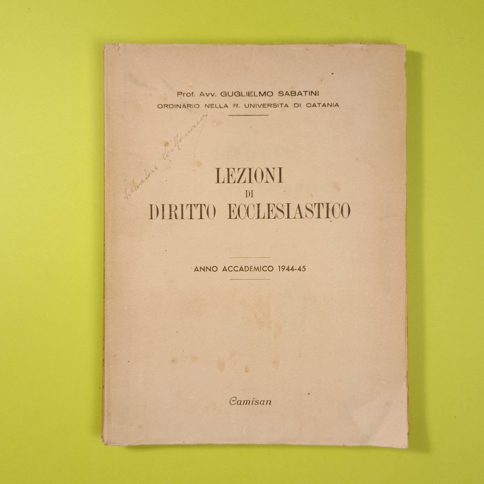 LEZIONI DI DIRITTO ECCLESIASTICO
