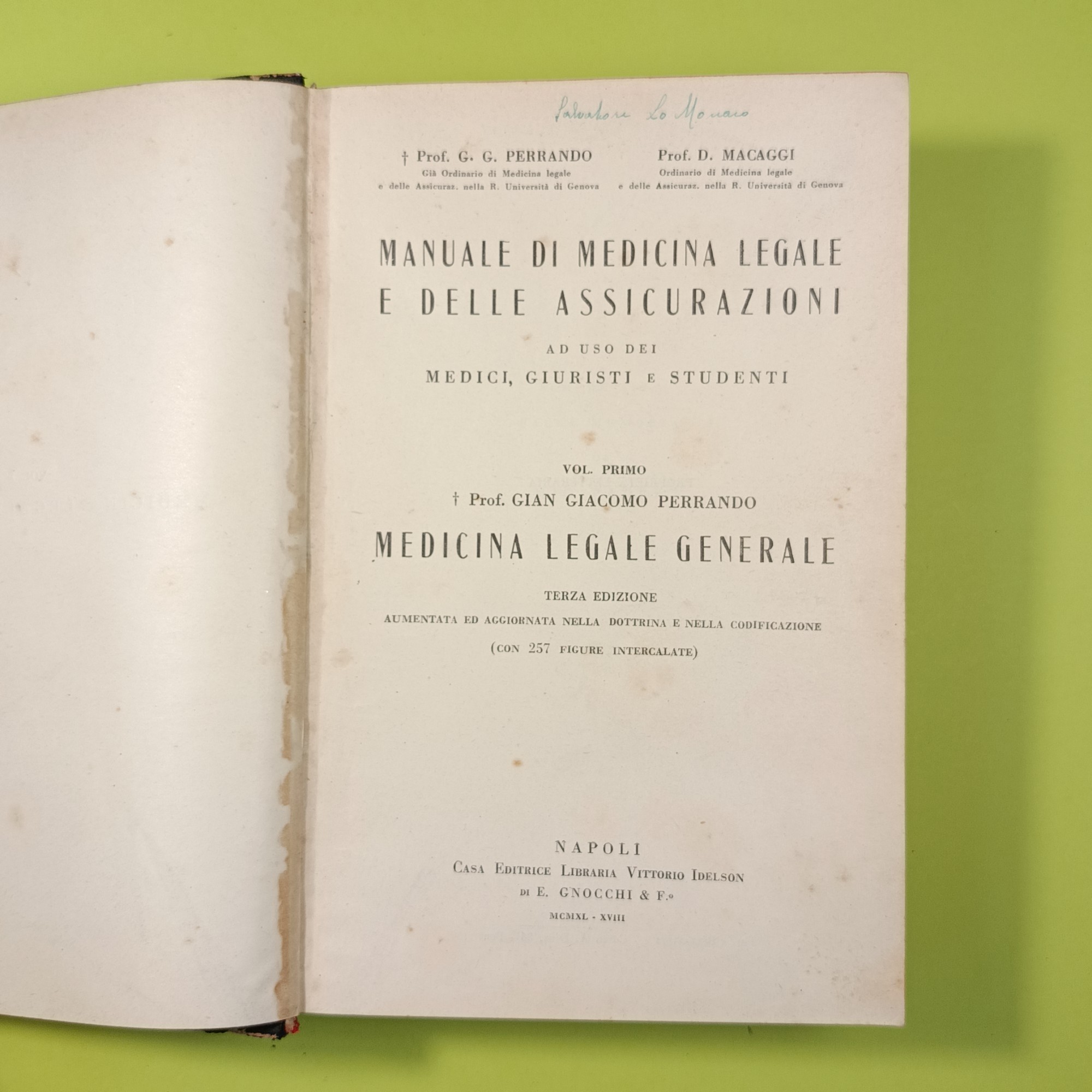 MANUALE DI MEDICINA LEGALE E DELLE ASSICURAZIONI VOL I - immagine 3