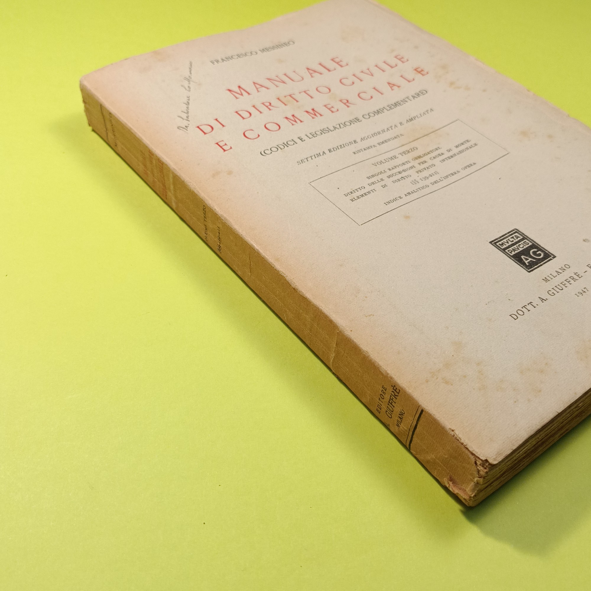MANUALE DI DIRITTO CIVILE E COMMERCIALE VOL III - immagine 2