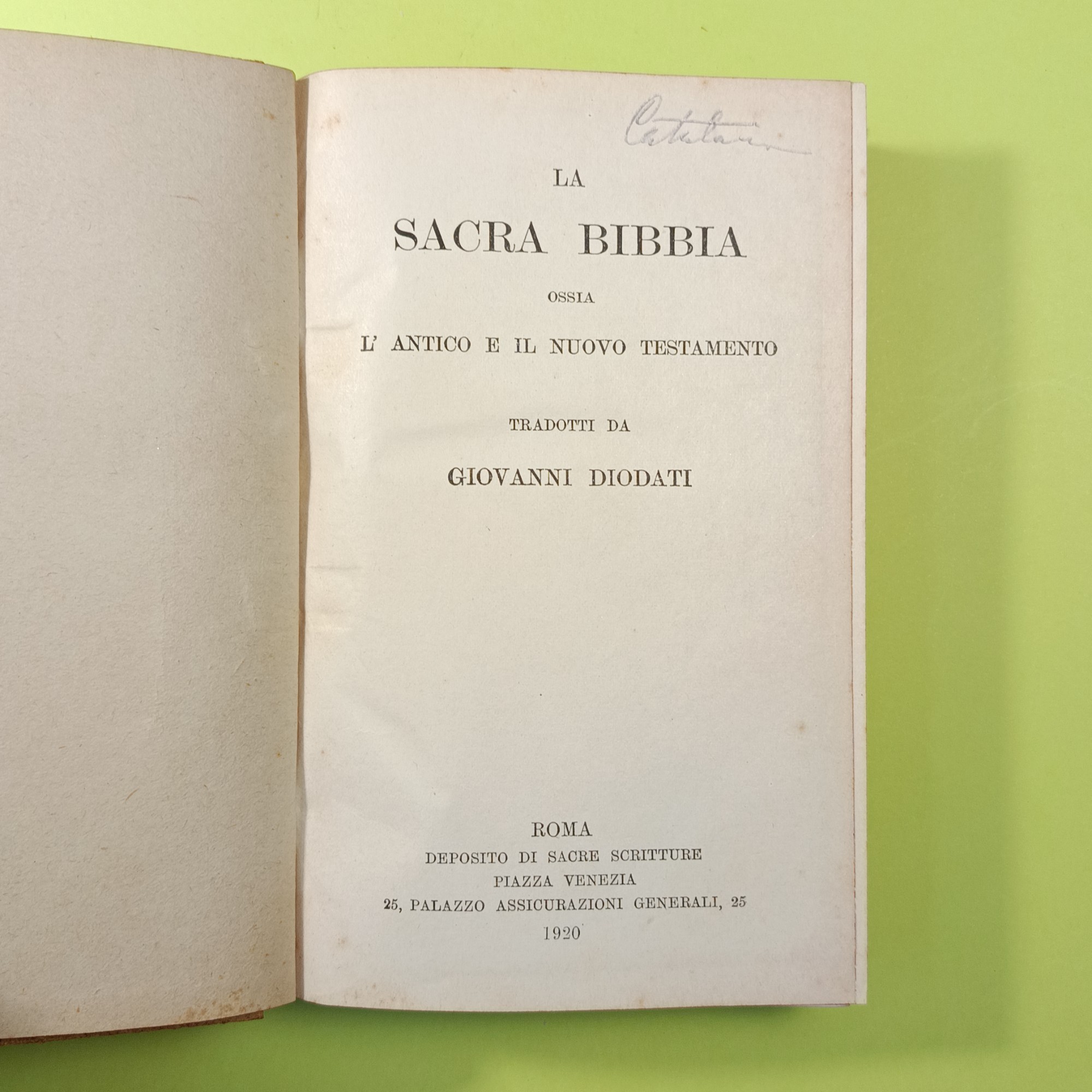 LA SACRA BIBBIA OSSIA L' ANTICO E IL NUOVO TESTAMENTO