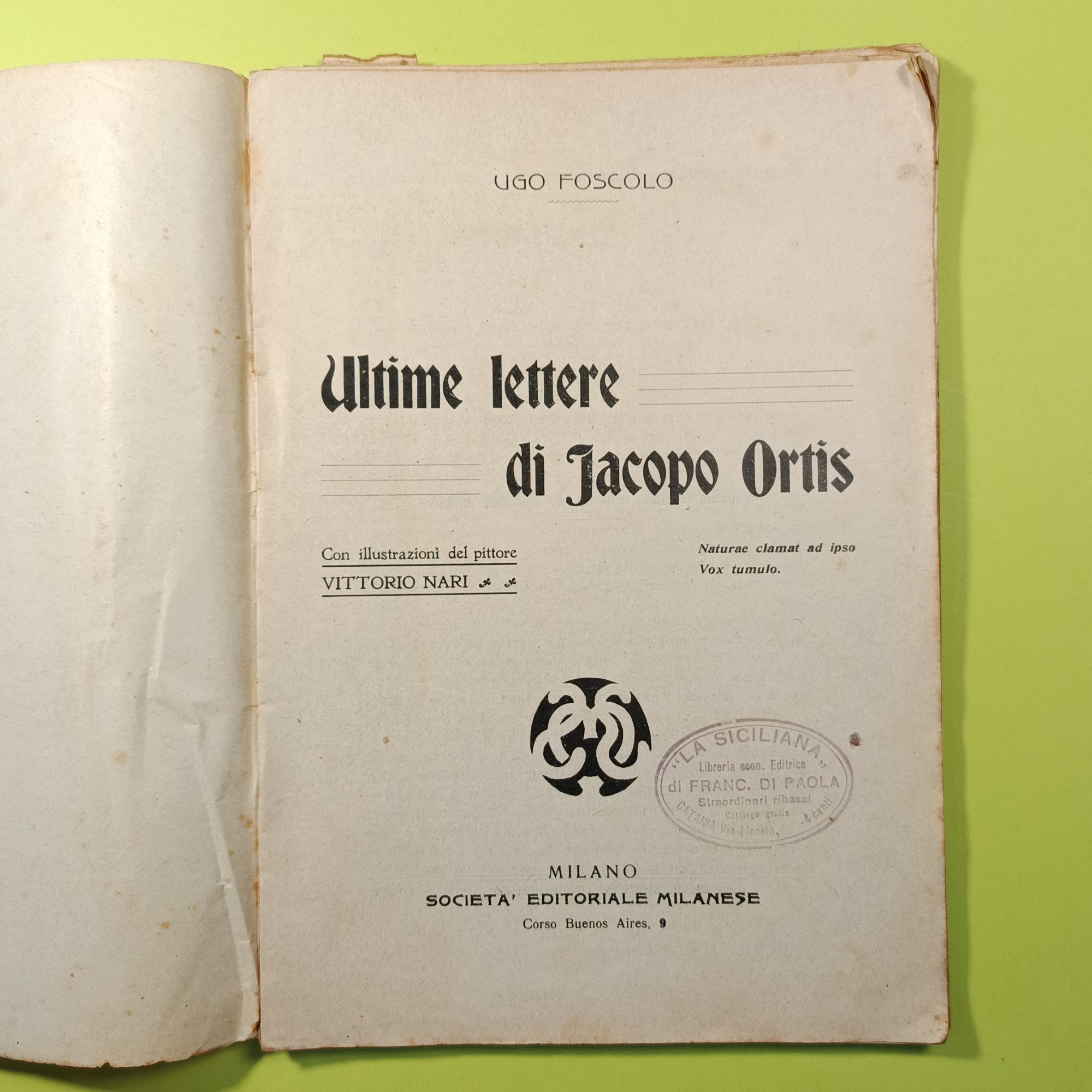 ULTIME LETTERE DI JACOPO ORTIS