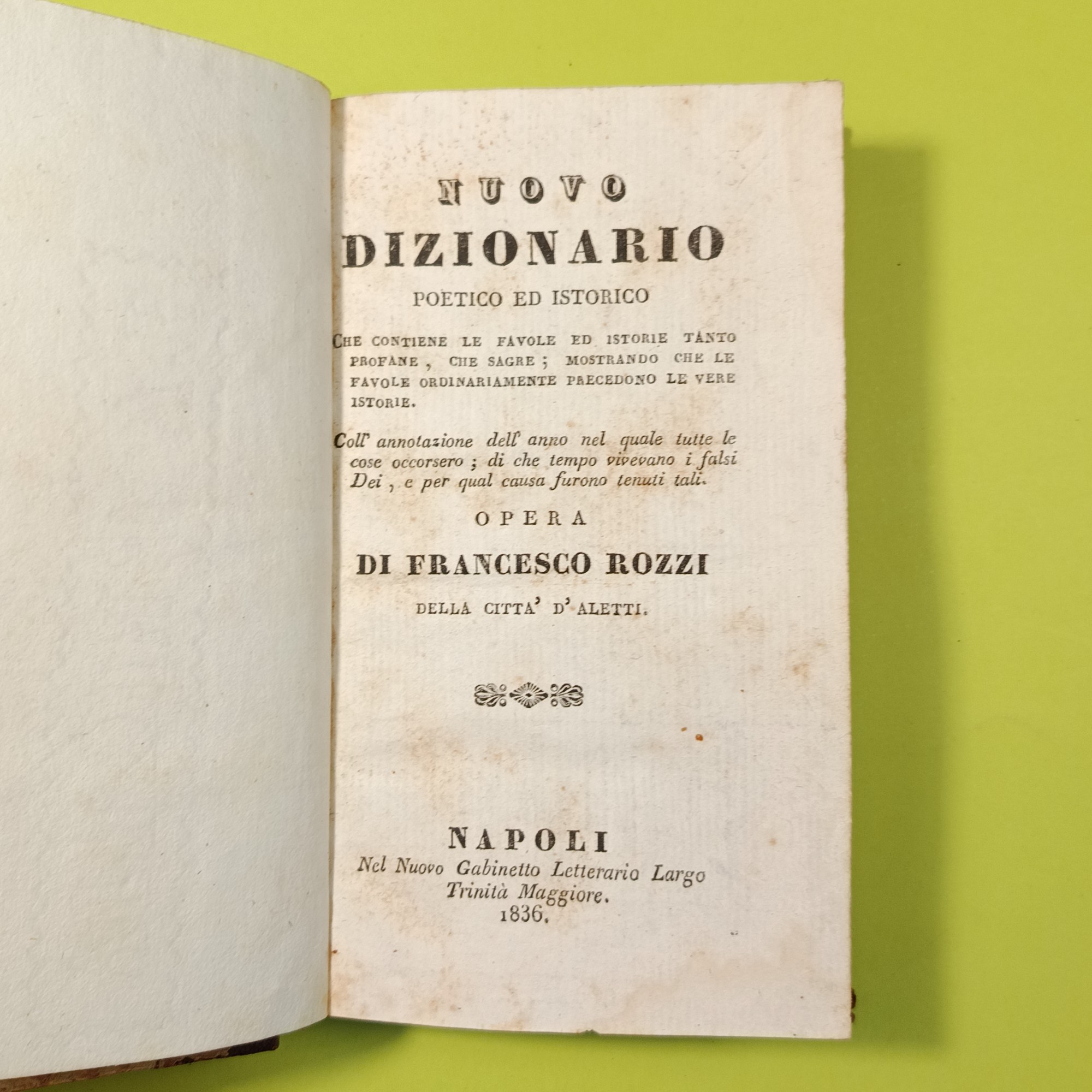 NUOVO DIZIONARIO POETICO ED ISTORICO