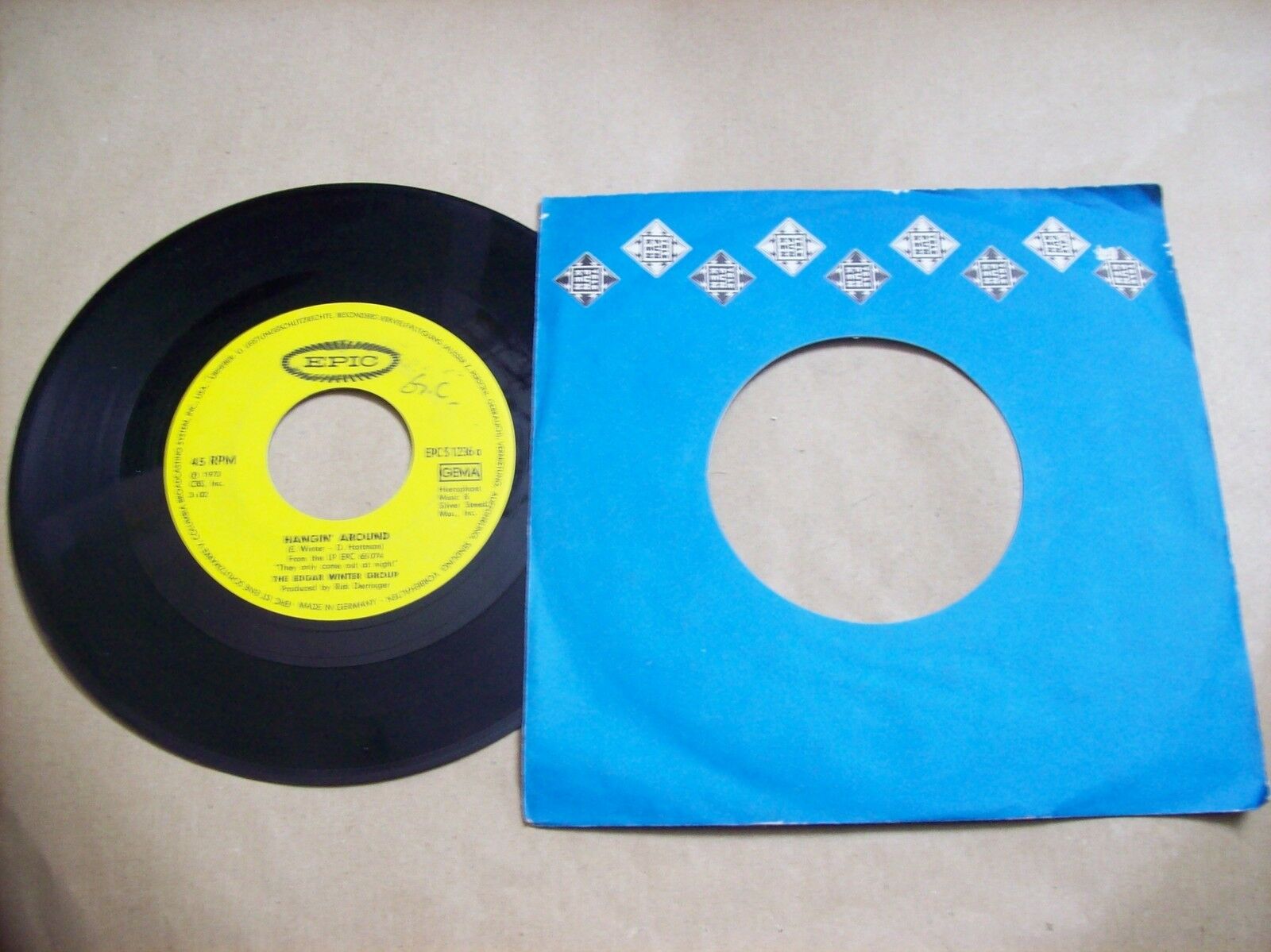 THE EDGAR WINTER GROUP HANGIN' AROUND / FRANKENSTEIN EPIC EPC S 1236 45 GIRI