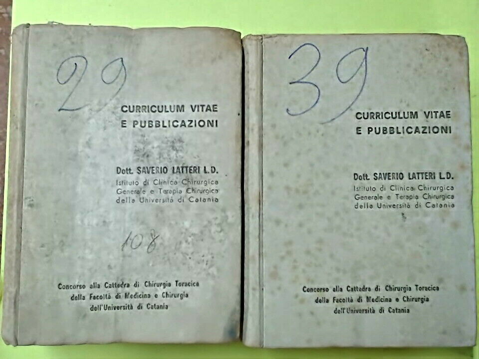 CURRICULUM VITAE E PUBBLICAZIONI SAVERIO LITTERI 2 VOLL