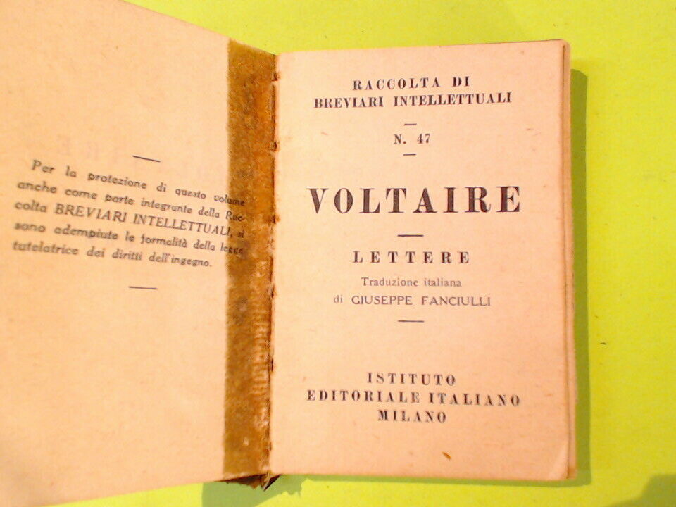 VOLTAIRE LETTERE RACCOLTA BREVIARI INTELLETTUALI N. 47 - immagine 4