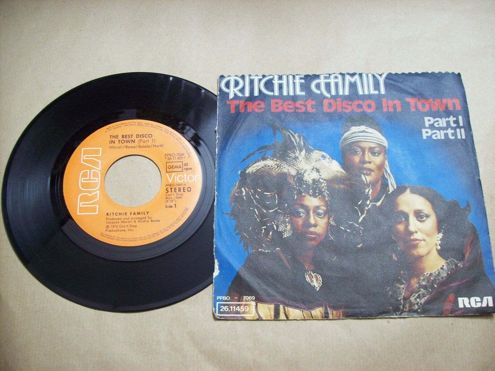 RITCHIE FAMILY THE BEST DISCO IN TOWN PART 1 & 2 RCA PPBO 7069 45 GIRI 1976