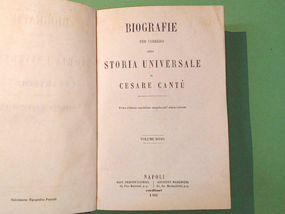 BIOGRAFIE PER CORREDO ALLA STORIA UNIVERSALE CESARE CANTU' VOL IX 1861 - immagine 4