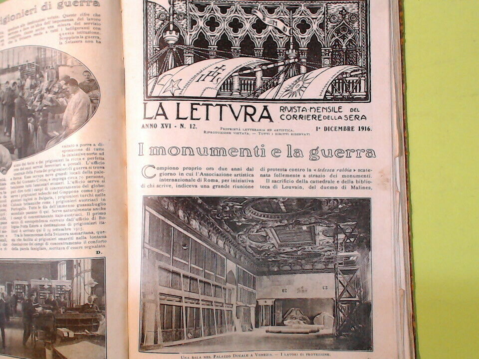 LA LETTURA RIVISTA MENSILE RACCOLTA COMPLETA 12 NUMERI ANNO XVI 1916 - immagine 9