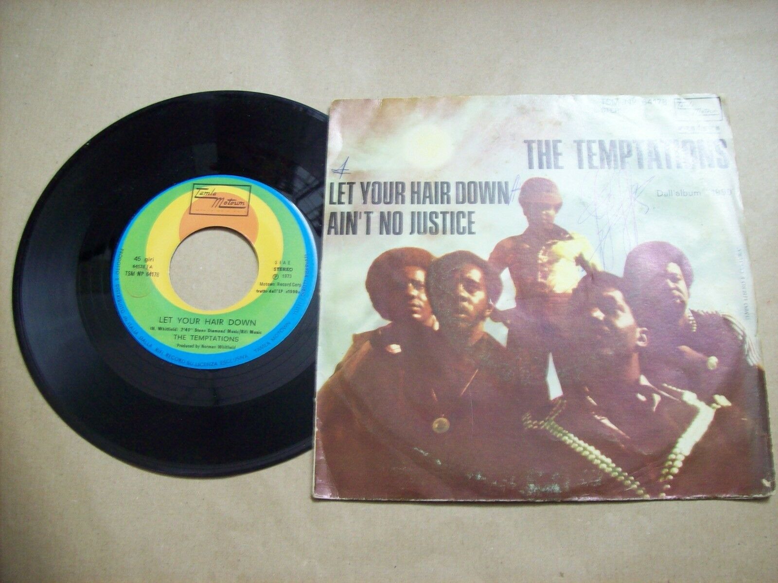 THE TEMPTATIONS LET YOUR HAIR DOWN / AIN'T NO JUSTICE TAMLA MOTOWN TSM NP 64178