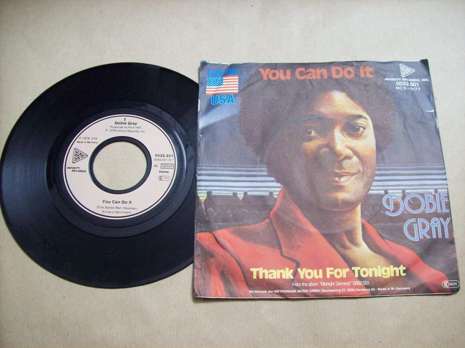 DOBIE GRAY YOU CAN DO IT / THANK YOU FOR TONIGHT INFINITY 0032 501 45 GIRI 1978