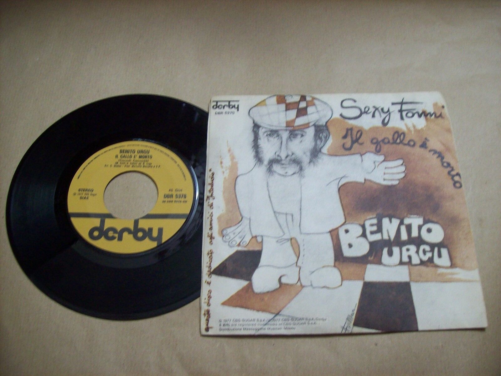 BENITO URGU IL GALLO E' MORTO / SEXY FONNI DERBY DBR 5378 45 GIRI 1977