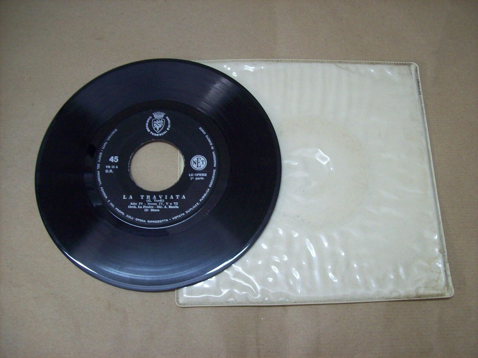 VERDI LA TRAVIATA ATTO IV SCENA IV V E VI TEDESCHI EDITORE TR 13 45 GIRI