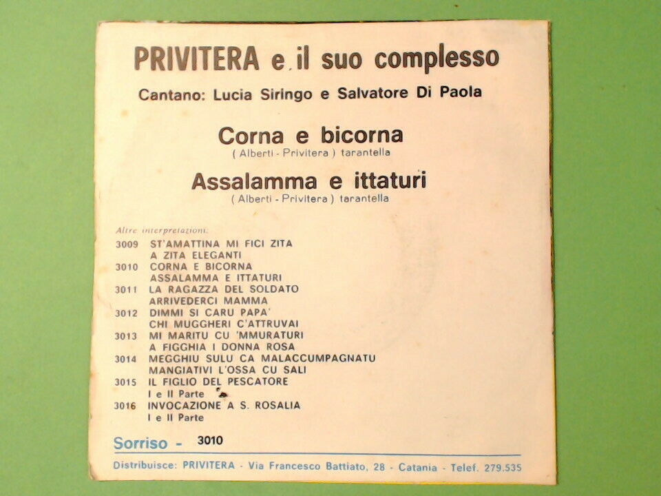 CORNA E BICORNA ASSALAMMA E ITTATURI SIRINGO DI PAOLA SORRISO 3010 - immagine 3