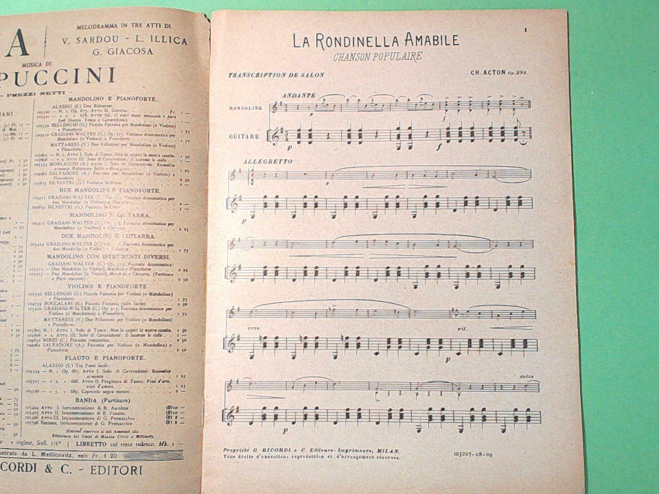 CHITARRA LA RONDINELLA AMABILE PAUVRE PETIT NID ECC EDIZIONI RICORDI - immagine 3