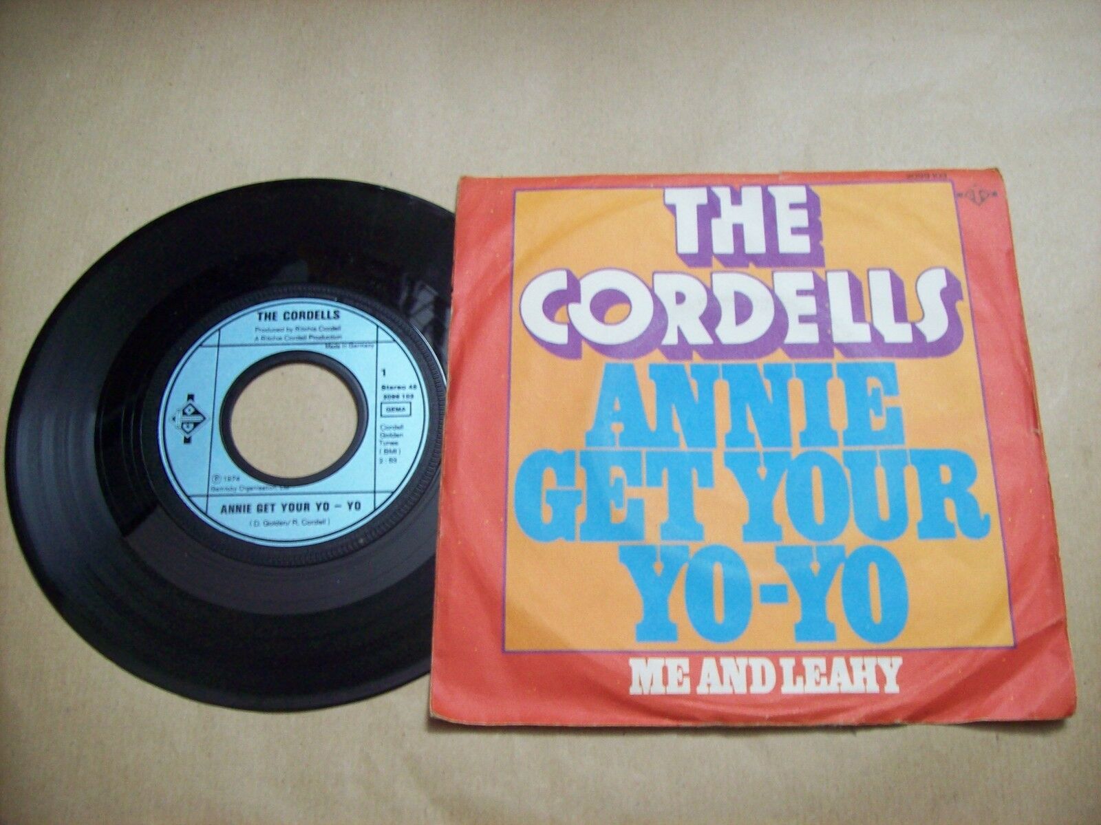 THE CORDELLS ANNIE GET YOUR YO YO / ME AND LEAHY GTO 2099 103 45 GIRI 1974
