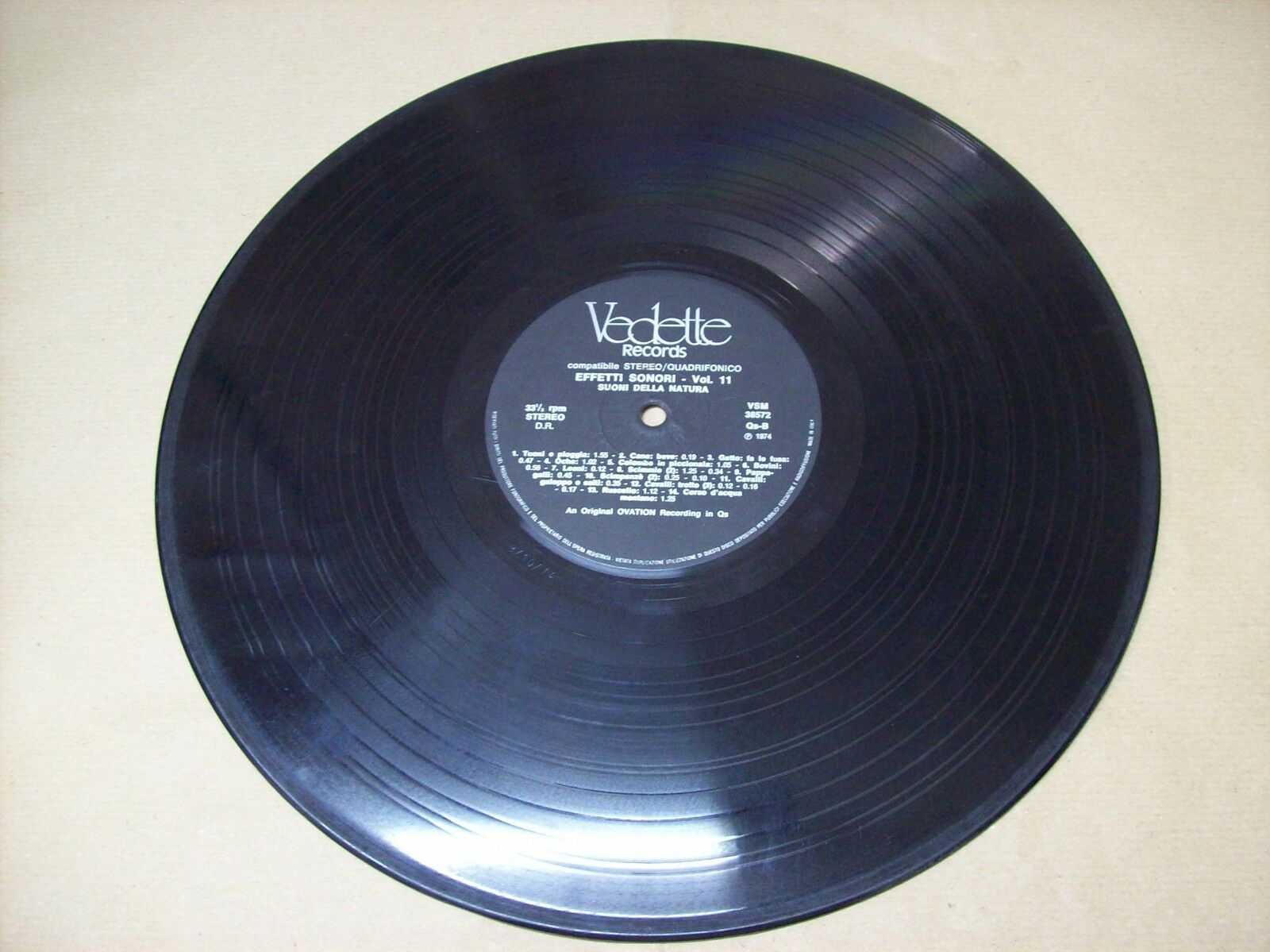 EFFETTI SONORI VOL 11 SUONI DELLA NATURA VEDETTE RECORDS VSM 38572 33 GIRI 1974