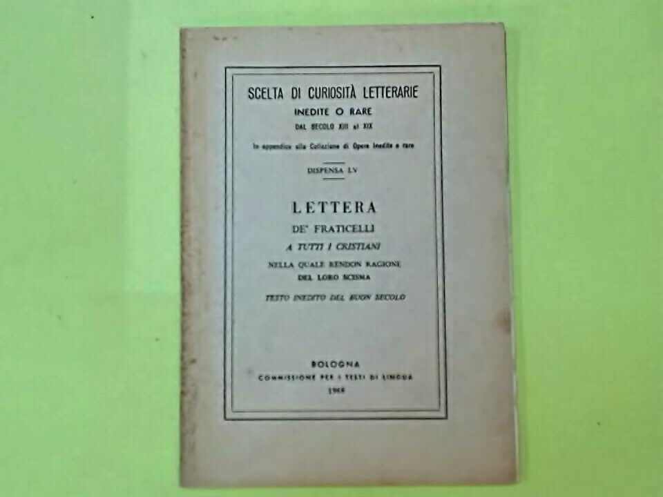 LETTERA DE' FRATICELLI A TUTTI I CRISTIANI 1968