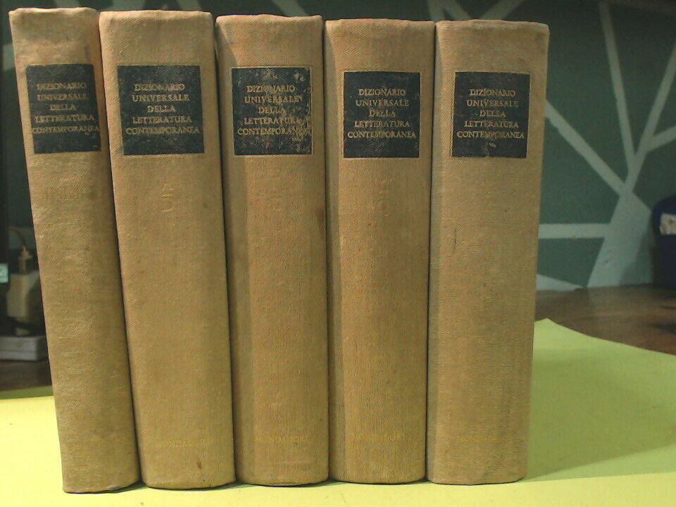 DIZIONARIO UNIVERSALE DELLA LETTERATURA CONTEMPORANEA 5 VOLL MONDADORI 1961