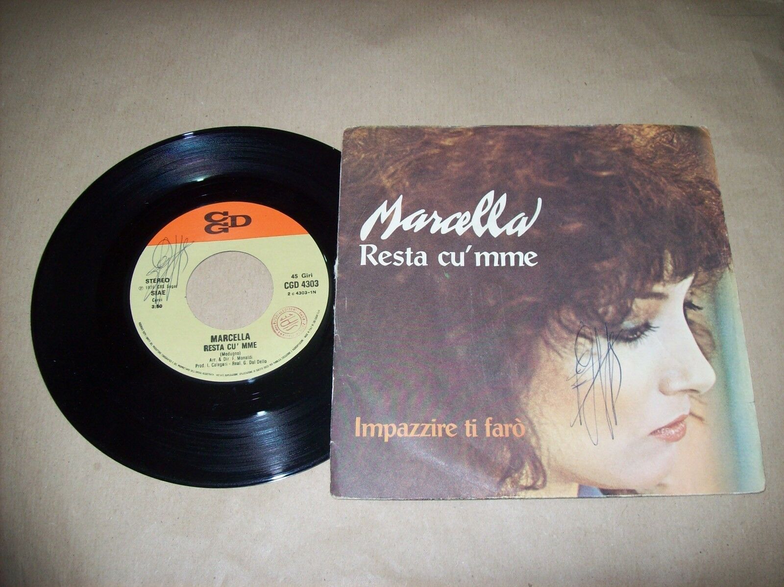 MARCELLA RESTA CU' MME / IMPAZZIRE TI FARO' CGD 4303 45 GIRI 1976