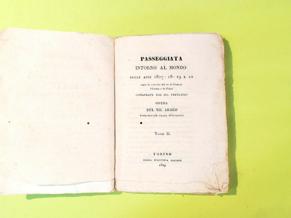 PASSEGGIATA INTORNO AL MONDO ARAGO TOMO II STAMPERIA ALLIANA 1829 - immagine 3