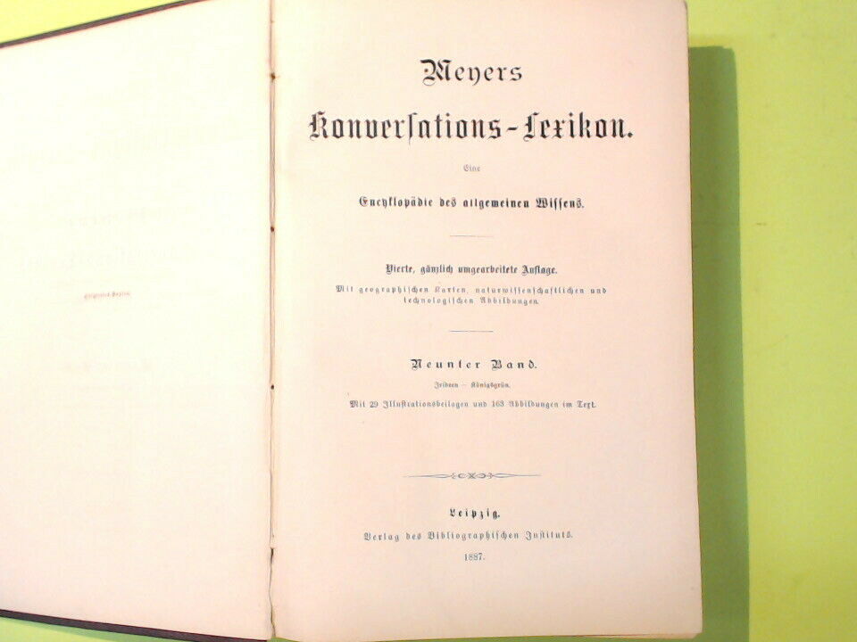 MEYERS KONVERSATIONS LEXIKON 9 JR - KO BIBLIOGRAPHISCHEN INSTITUTS 1887 - immagine 5
