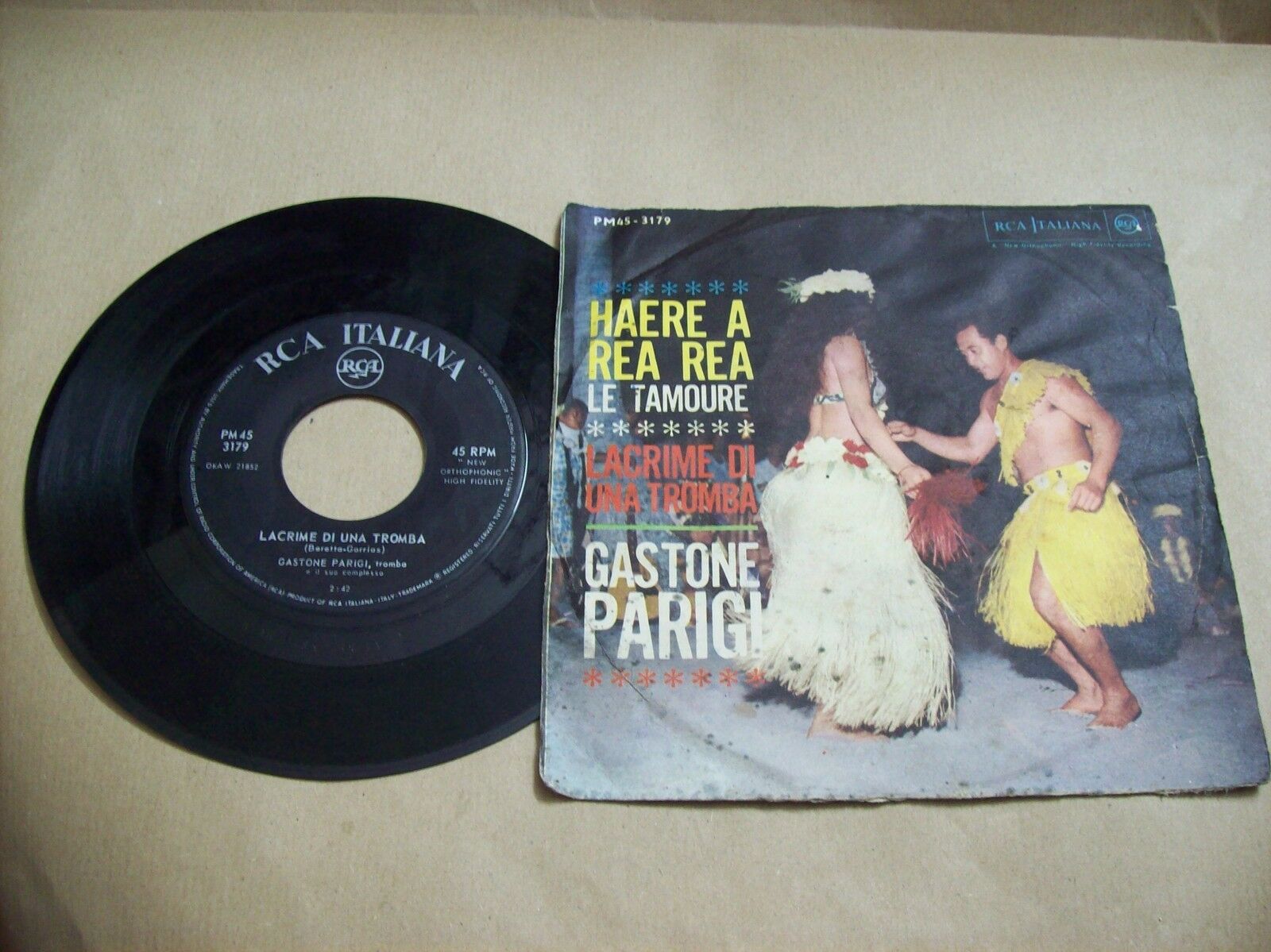 GASTONE PARIGI HAERE A REA REA / LACRIME DI UNA TROMBA RCA PM 45 3179 45 GIRI