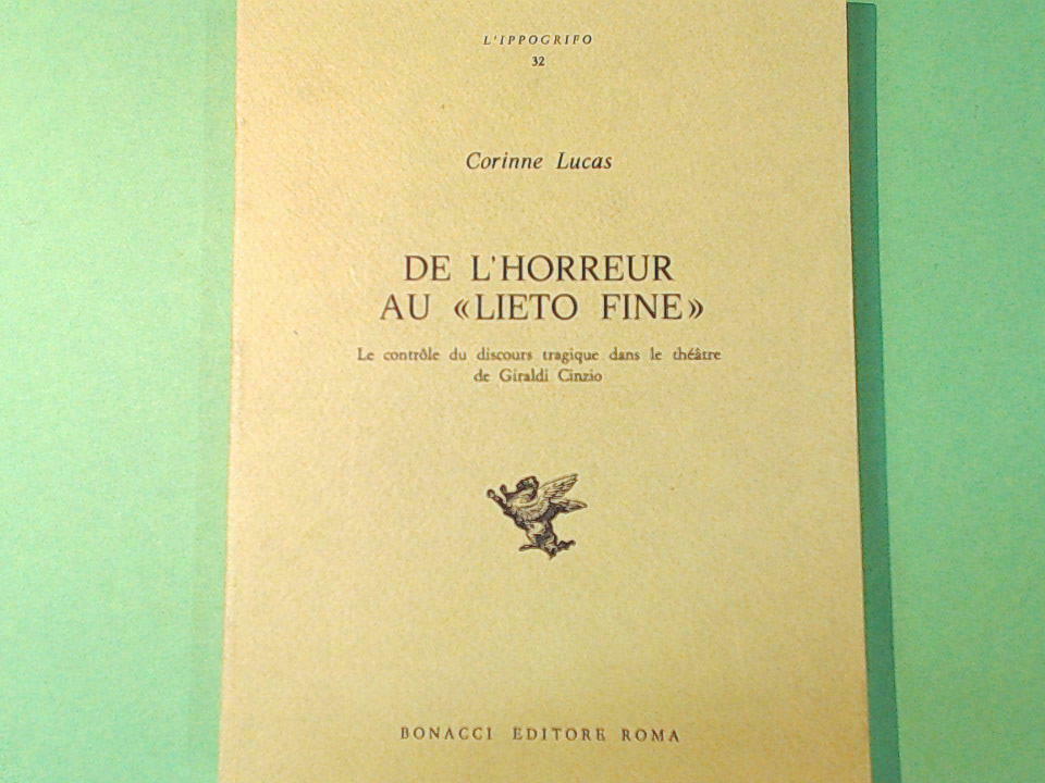 DE L'HORREUR AU LIETO FINE LUCAS BONACCI