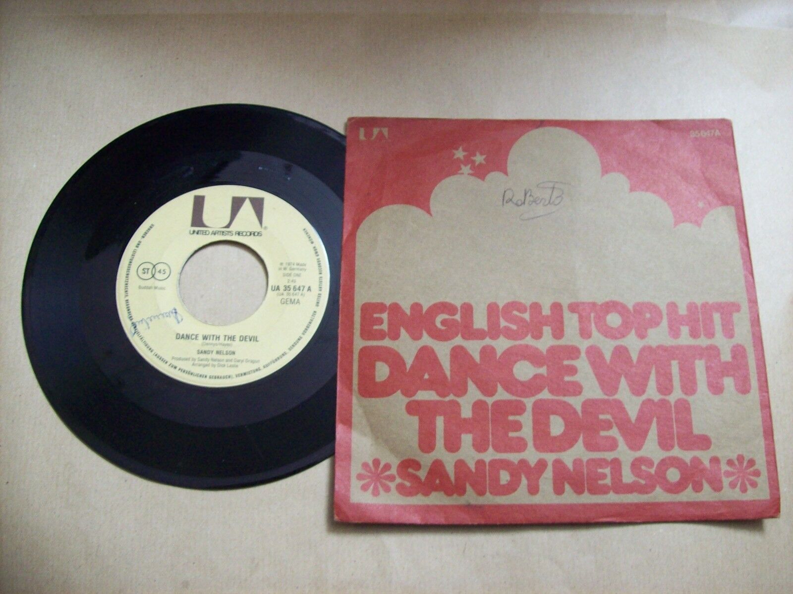 SANDY NELSON YOU ARE THE SUNSHINE OF MY LIFE / DANCE WITH DEVIL UA 35 647